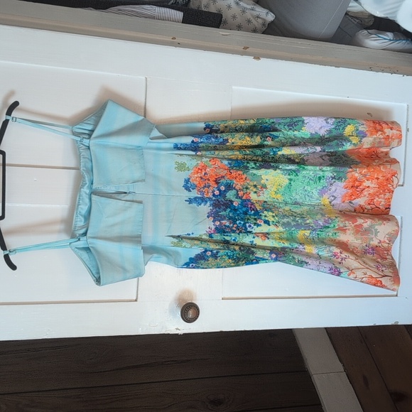 By Anthropologie Sleeveless Foldover Knee-Length Dress - Picture 2 of 9